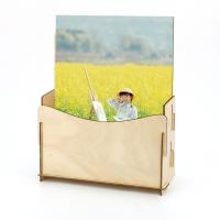 Czasopisma Rack Multi Slots Holder Display Stand Drewniana broszura 12x7x17cm