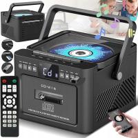 ODTWARZACZ PRZENOŚNY CD GŁOŚNIK BLUETOOTH RADIO ODTWARZACZ KASETOWY USB AUX