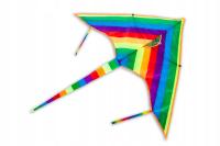 Большой детский воздушный змей треугольная Радуга 60x115 см