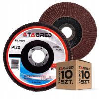 10× TARCZA LISTKOWA LAMELKOWA 125MM P120 TARCZA ŚCIERNA DO SZLIFOWANIA METALU