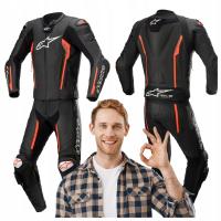 Kombinezon motocyklowy Alpinestars dwuczęściowy skórzany 52 czarny/czerwony