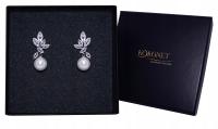 Eleganckie kolczyki z okrągłymi perłami modne powabne mieniące kamienie