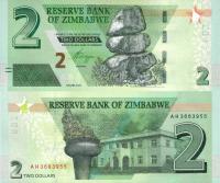 Zimbabwe 2019 - 2 Dollars Pick 101 UNC