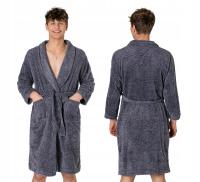 Megitarnow szlafrok męski Ciepły Szlafrok Płaszcz Kąpielowy Męski z Futerka do kolan