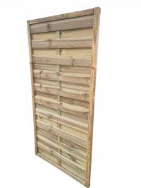 Płot ryflowany drewniany 90x180 gruba rama 4,4 cm