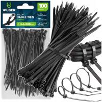 OPASKI ZACISKOWE TRYTYTKI 3,6x200 NYLONOWE CZARNE MOCNE 100 SZT WUBER