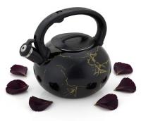 Czarny Emaliowany Czajnik Retro 3L z Gwizdkiem na Indukcję Gaz MASTERPAN