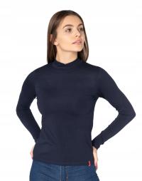 Латинская водолазка женская синяя с длинным рукавом элегантная классическая водолазка женская хлопковая водолазка