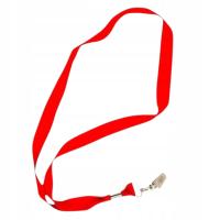 Smycz do Identyfikatora na Szyję Czerwona Taśma z Klipsem Mocna