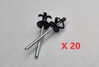 Заклепки для бамперов, колесных арок, пластиковые пороги комплект