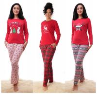 Рождественская пижама женская хлопок длинный рукав 1185