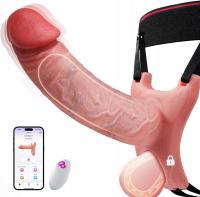 Strap-On Penis Sleeve męski wibrator -5-w-1 Strap on Hollow Dildo powiększalnik