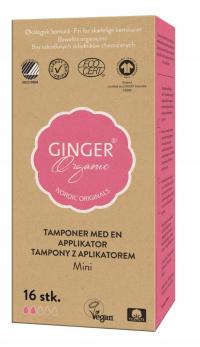 TAMPONY Z APLIKATOREM GINGER ORGANIC 16 SZT ROZMIAR MINI NIEBIELONE CHLOREM