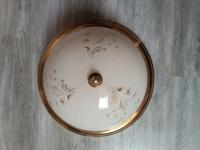 Plafon złoty w kwiaty, mosiądz, 38cm, lampa sufitowa #258