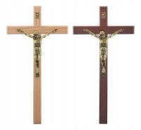 Krzyż Wiszący na ścianę drewno 27 cm naturalny
