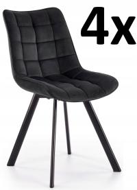 4x KRZESŁO DO KUCHNI JADALNI K332 CZARNE VELVET HA