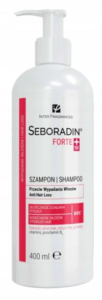 Seboradin Forte szampon przeciw wypadaniu włosów łysienie androgenowe 400ml