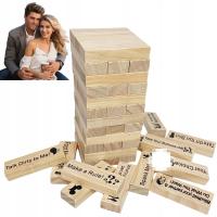 48X DREWNIANA WIEŻA Z KLOCKÓW DLA PAR POMYSŁY NA NIEGRZECZNE RANDKI ZABAWKA