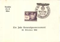 GENERALNE GUBERNATORSTWO -kartka ozdobna -stempel nr 6b -WARSZAWA