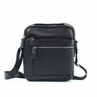 Solier torebka listonoszka skóra naturalna czarny