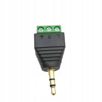 Male 3Section 3.5mm jack connector stereo DC free screw crimping audio Plug