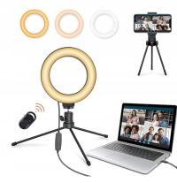 LAMPA PIERŚCIENIOWA LED RING Z PILOTEM 2 X STATYW