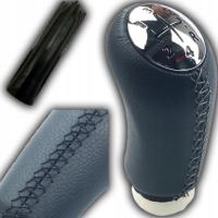 Gałka zmiany biegów czarna skórzana 5-biegowa do Renault