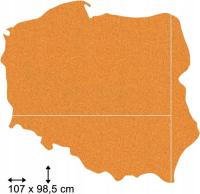 Samoprzylepna korkowa mapa Polski 98,5x107cm
