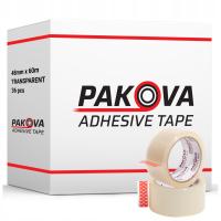 TAŚMA PAKOWA BEZBARWNA 48/66y Klejąca Transparent PAKOVA 36 szt