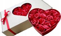 WYJĄTKOWY DUŻY Prezent na Walentynki Piękne Serce z Róż Mydlane Roże Bukiet