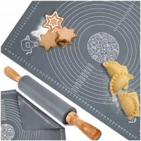 ZESTAW KUCHENNY DO CIAST STOLNICA SILIKONOWA MATA50X70+ WAŁEK 38 CM