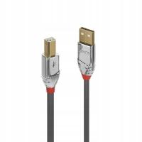 Kabel USB-A na Lindy 36645 USB-B szary 7,5 m