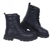 Ocieplane botki dziecięce dla dziewczynki eleganckie buty zimowe traperki