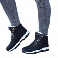 BUTY ZIMOWE TRAPERY SPORTOWE OCIEPLANE ŚNIEGOWCE Czarne