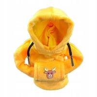 Christmas Auto Gear Shifter Knob Cover Anti Slip Hoodie Yellow Santa Waving