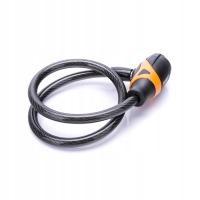 Zapięcie rowerowe ROMET 10x65cm spiralne na klucz czarno pomarańczowe