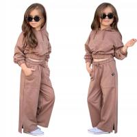 Спортивный костюм для девочек Queen, широкие брюки и детская толстовка