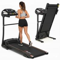 Bieżnia 12km/H elektryczna z uchwytem na bidon tablet pas 40cm 110kg AbarQs