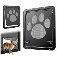 DRZWI WAHADŁOWE DLA KOTA PSA MAGNETYCZNE Z MAGNESEM DRZWICZKI Z KLAPKĄ