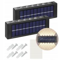 2x Lampa solarna LED ścienna zewnętrzna elewacyjna z czujnikiem zmierzchu