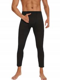 Czarne męskie kalesony dopasowane zimowe 2XL/3XL