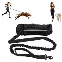 ELASTYCZNA SMYCZ DLA PSA Z AMORTYZATOREM I PAS BIODROWY DO BIEGANIA