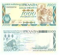 RWANDA 1000 FRANCS 1988 P-21 UNC