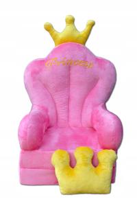 ДЕТСКОЕ КРЕСЛО ОТКИДЫВАЮЩЕЕСЯ СИДЕНЬЕ ПЛЮШЕВОЕ СИДЕНЬЕ ПУФ РОЗОВЫЙ ТРОН