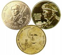 2 zł złote - Generał Anders + Maczek + Sosabowski - 3 monety - ZESTAW