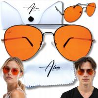 OKULARY BLOKUJĄCE NIEBIESKIE ŚWIATŁO 99% ALVISS OKULARY DO KOMPUTERA ETUI