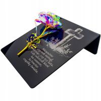 PIĘKNY ZNICZ GRAWER na cmentarz WIECZNA RÓŻA DLA BABCI I DZIADKA MAMY TATY