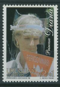 Uruguay 2 $ + 1 $ - Princessa Diana / 1