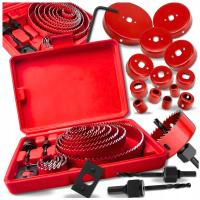 OTWORNICE DO DREWNA ZESTAW OTWORNIC FREZÓW KORONKOWE 19- 127MM 16 ELEMENTÓW