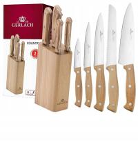 GERLACH COUNTRY NOŻE KOMPLET 5 NOŻY W BLOKU DREWNIANYM 6 EL